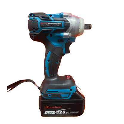 Llave de impacto azul con accesorios 128