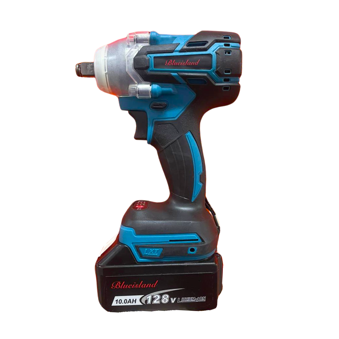 Llave de impacto azul con accesorios 128